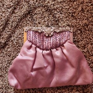 Purple purse with Rhinestones embroidery